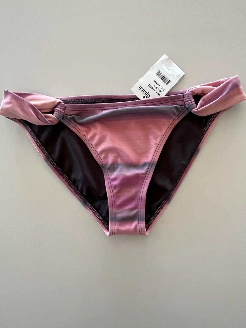 L*Space Monica Wise Taboo Looped Side Bikini Bottoms Pink Ombré Size Medium